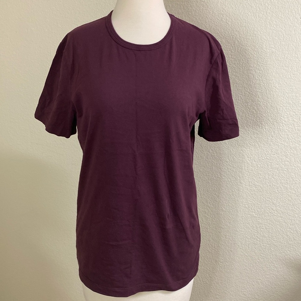 ASKET "The T Shirt" Burgundy cotton t shirt